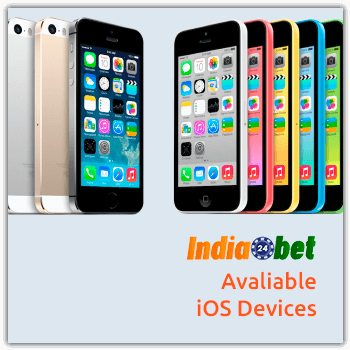 Mobile devices available for India24bet ios app